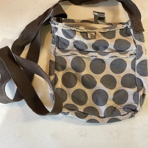 Thirty-one Retro Metro Polka Dot Canvas Crossbody Bag - Picture 1 of 5